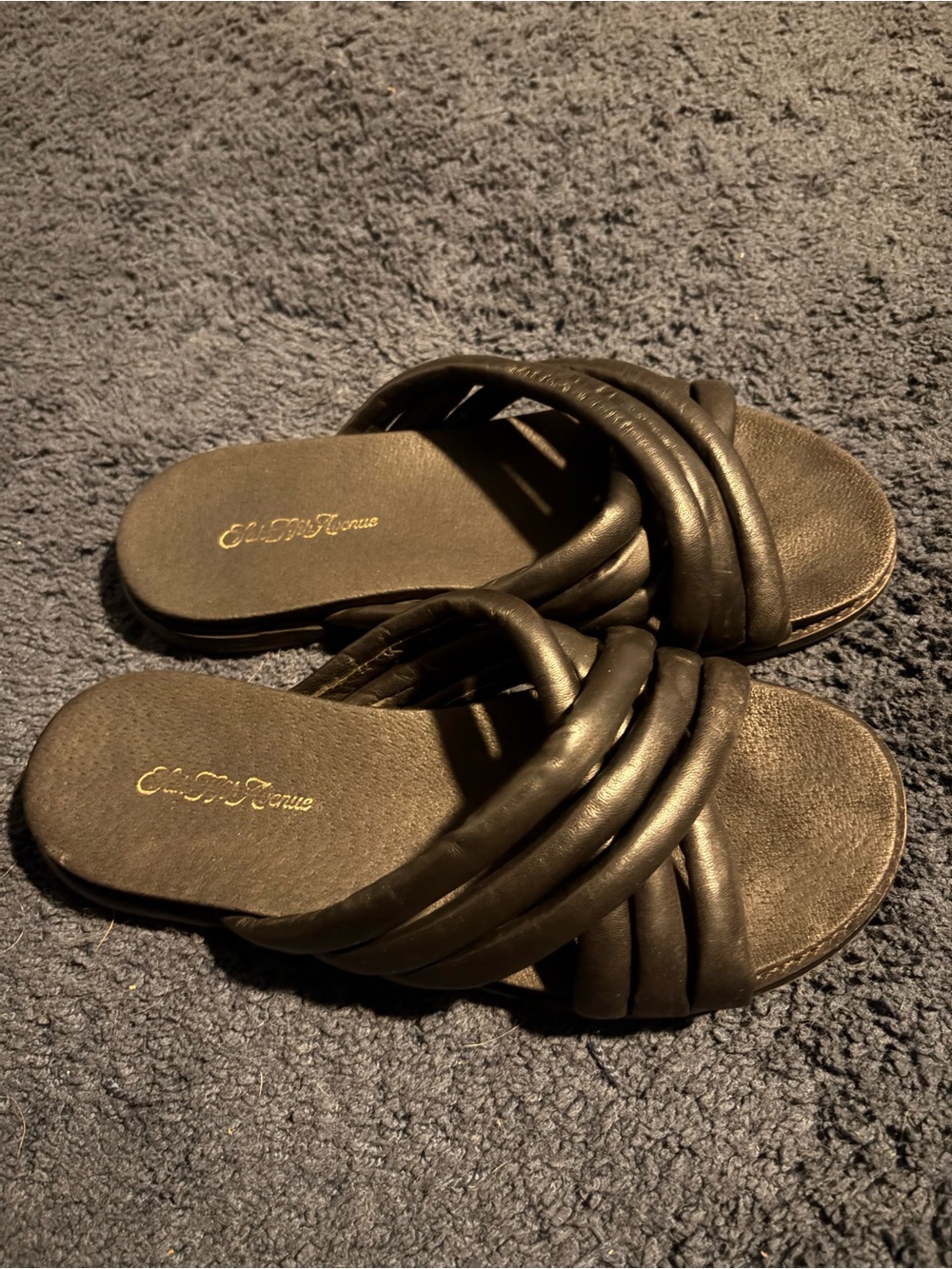 Saks Fifth Avenue Black Braided Slide Sandals